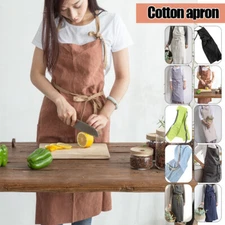 Breathable Cotton Women Apron Flower Shop Kitchen Baking Work Clothes Pinafore