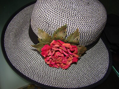 Handmade Multicolor Leather Flower Brooch Clip