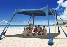 Osoeri Beach Tent, Camping Sun Shelter UPF50+ with 8 Sandbags, Sand Shovels, ...