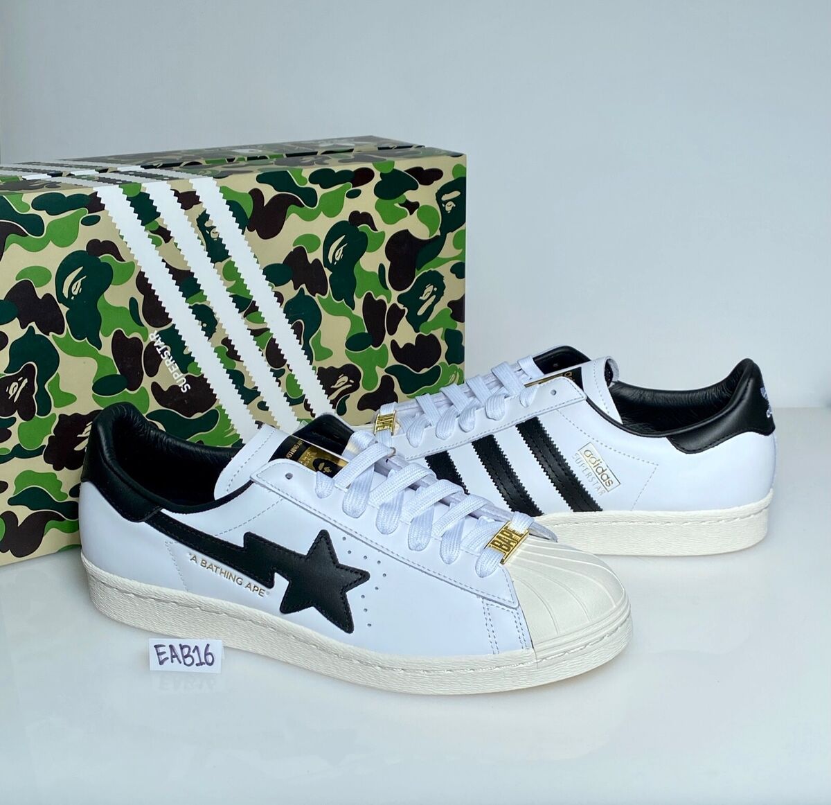 Adidas x Bape Superstar 80s White and Black GZ8980 A Bathing Ape