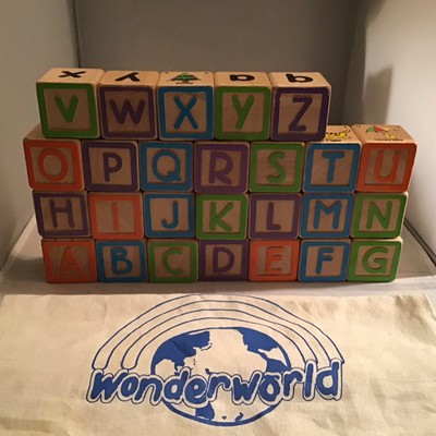 children's abc wooden blocks