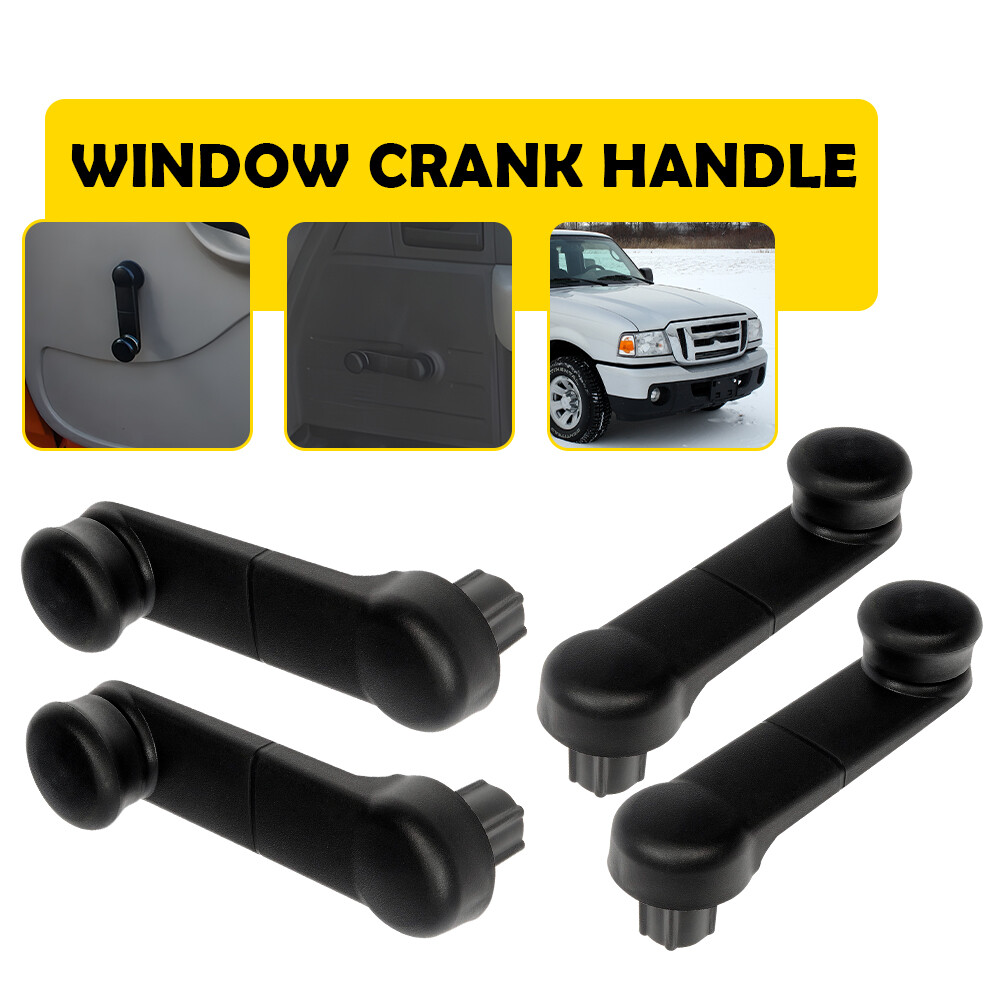 Black Left/Right Window Crank Handle 4pcs for 1993-2011 Ford Ranger