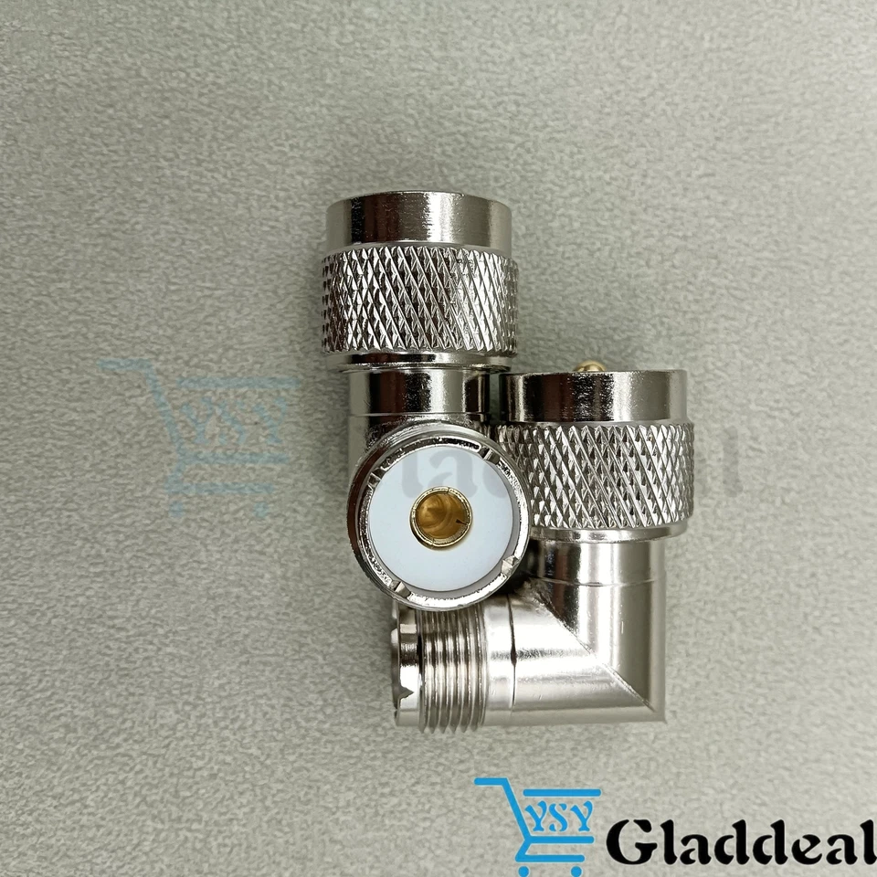 2 Pack UHF PL-259 Male to SO-239 Female Right Angle 90 Degree Adapter Connector - Image 3 of 4
