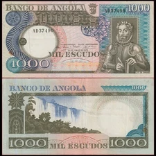 🇦🇴 🇵🇹 Angola  1000 Escudos 1973 Luis Vaz de Camões P 106  F-VF