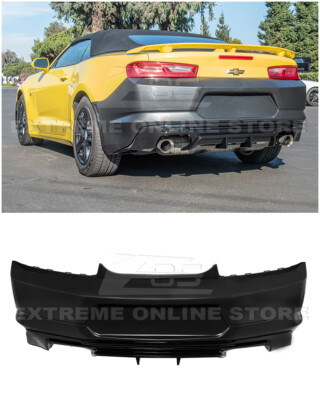 For 16-18 Camaro | ZL1 Style Rear Bumper Cover with Quad Outlet Diffuser Fins