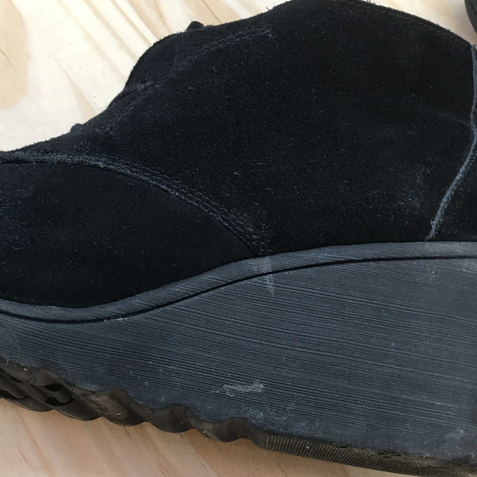 White Mountain Boots Womens 11 M Kahlua Desert Wedge Ankle Bootie Black Suede — 第 4/4 张图片