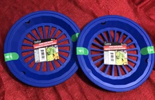 8 pc Blue Paper Plate Holders - Rigid Plastic & Washable Picnic BBQ Cookout