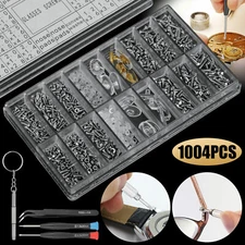 1004PCS Tiny Screws Nut Screwdriver Watch Eyeglass Glasses Repair Tool Set Kit
