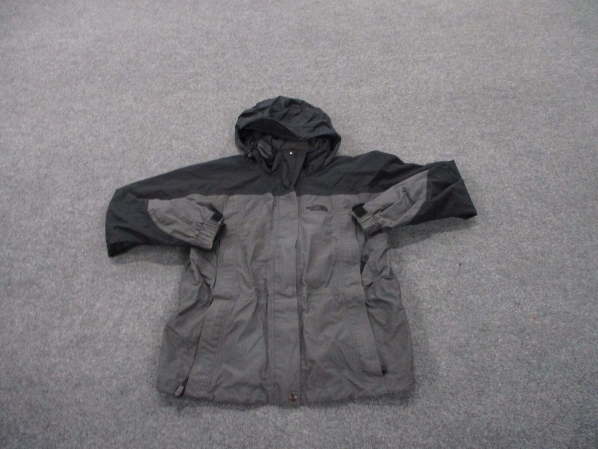 The North Face Jacket Adult S Gray Full Zip Hooded Nylon