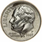 2007 P Roosevelt Dime - Brilliant Uncirculated from OBW Bank Roll