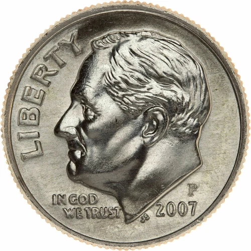 New Listing2007 P Roosevelt Dime - Brilliant Uncirculated from OBW Bank Roll