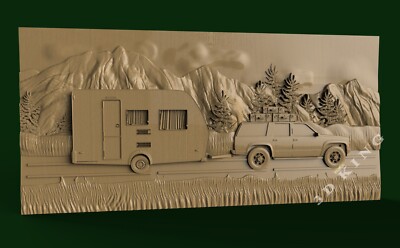STL 3D Model AMERICAN CAMPING for CNC ROUTER 3D Printer Engraver Carving Aspire