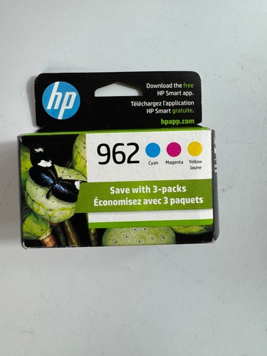 HP 962 Cyan Magenta Yellow Ink Cartridges 3YP00AN OEM Exp AUG 2026