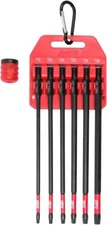 Long Impact Bit Set, TORX, 6-Inch Length, 6-Piece with 1-Piece Magnetizer & Dema