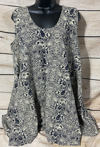 Mickey & Jenny Womens Tank Top Size Large Tunic New NWT Snakeskin print Shirt L - 第 1/11 張圖片