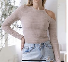 Womens Sexy Cut out Crew Neck Long sleeve Bodysuit Tops Snap Button Closure Y2K