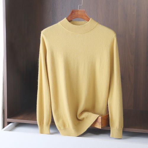 Men's Casual Sweater Crew Neck Cashmere Wool Blended Knit Sweater Business tops - Picture 9 of 25