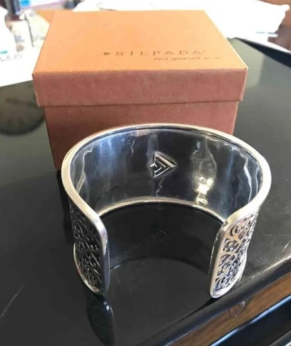 WOW Silpada Sterlingsilber breites aufwendiges Armreif Armband B1697 filigran 349 $ Ret - Bild 3 von 6