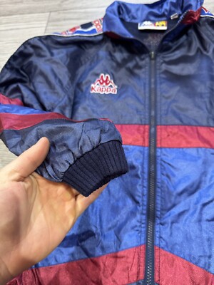 FC BARCELONA 1995 1997 TRAINING FOOTBALL JACKET KAPPA SIZE 10