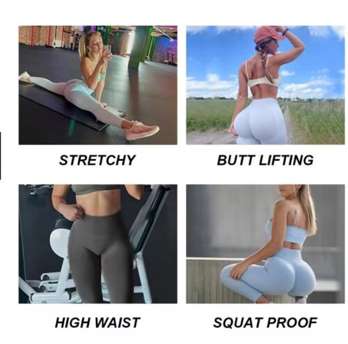 Women Seamless Leggings High Waist Yoga Pants Push Up Fitness Sport Gym Trousers - Picture 4 of 19