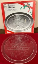 Glass Christmas Platter Les Verreries De Saint Gobain Duralex Noël 13"