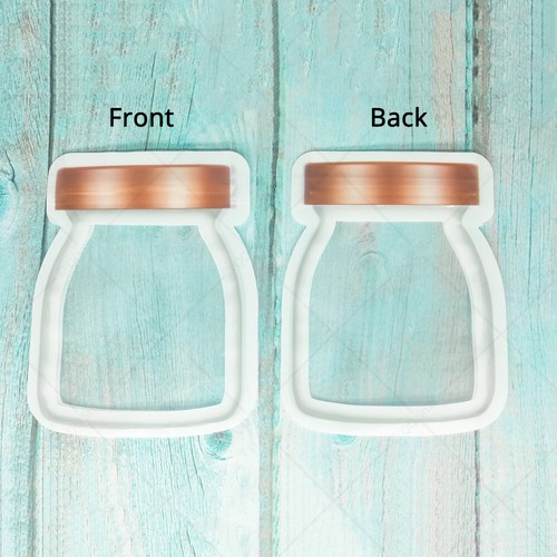 3x4in Clear w/Print/Clear/Clear w/Print Glossy Flat Mylar Zip Seal Jar Shape Bag - Picture 3 of 9