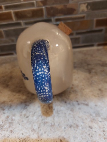 Vtg. Loomco China Co. Pottery 2 Sided Blue & White Creamer Jug - Picture 2 of 5