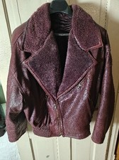 Versace Classic Leather Lamb Shearling Biker Shawl Collar Jacket Sz 48 Mens