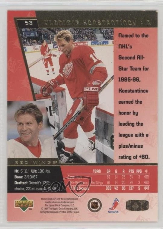 1996-97 SP Vladimir Konstantinov #53 - Image 2 of 2