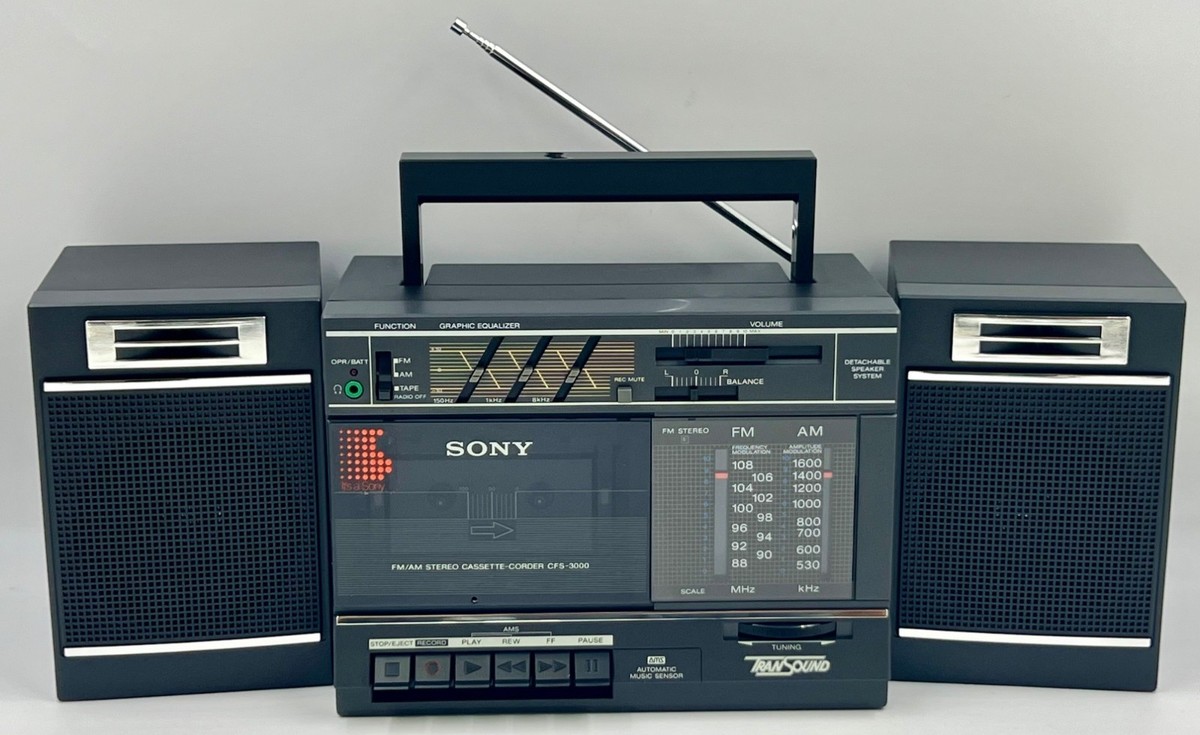Vintage Sony Cfs-3000 Transound Am FM Stereo Radio Cassette