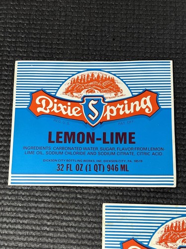 LOTE DE 2 ETIQUETAS EFÍMERAS Pennsylvania Bixie Spring limón lima soda vintage - Imagen 4 de 7