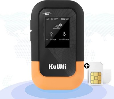 4G LTE WiFi Mobile Hotspot Device, 150Mbps Portable Travel Router with 2G Dat...