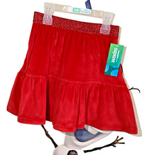 NEW 365 Kids Garanimals Girl's Red Velour Tiered Skirt with Sparkle Waistband