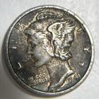 1943-D Mercury Dime 10C Denver Mint AU+ Detail Dark Toner Silver Better Date