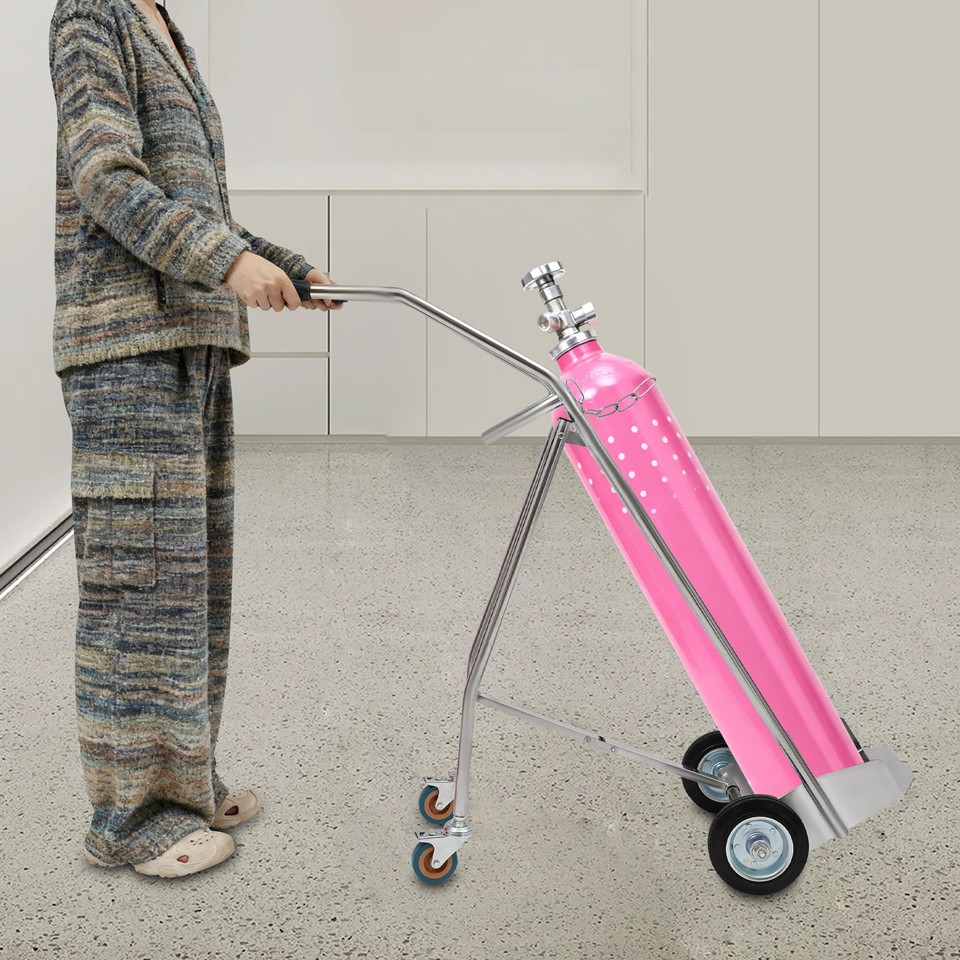 Oxygen Tank Cart Dolly Oxygen Cylinder Cart Freestanding Bottom Tray ...