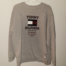 Vintage Tommy Hilfiger Athletics Sweatshirt Men's Size Large Made In USA Gray