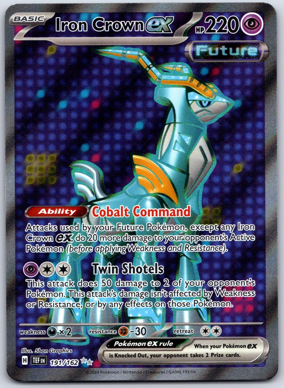 Iron Crown ex 191/162 Ultra Rare Temporal Forces Pokemon Holo Near Mint