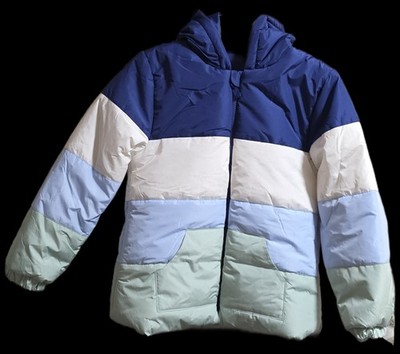 Berkley Jensen Multi Color Hooded  Puffer Jacket 7/8