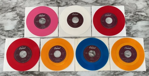 Lot of 7 Capitol Beatles Colored Vinyl 45 Records “For Jukeboxes Only” Jukebox