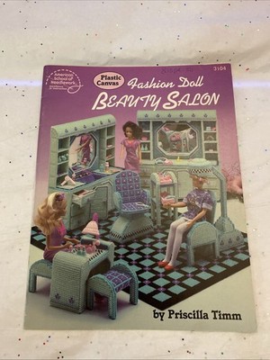 ASN Fashion Doll BEAUTY SALON in Plastic Canvas ASN Pattern Booklet #3104