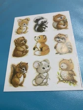 Vintage Eureka Fall Critters Sticker Sheet Cute Paper Magic Group