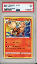 Pokémon SWSH Fusion Strike Arcanine 2021 #033 PSA 9