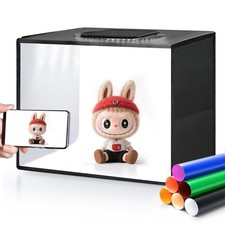 Glendan Photo Light Box Photography 14x10 Portable Photo Box with 112 LED Dim...