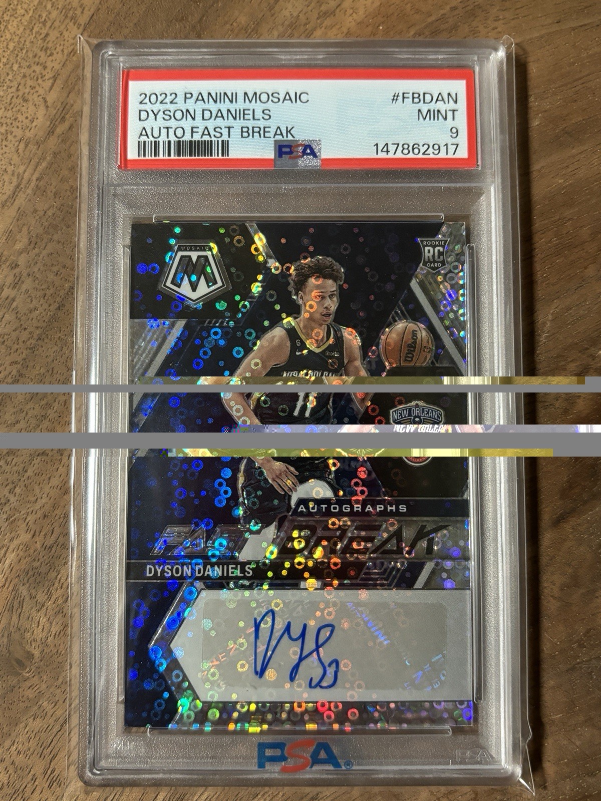 2022-23 Panini Mosaic Dyson Daniels Fast Break Auto PSA 9 #FBDAN Autograph