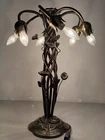 Vintage Tiffany Style Lilly Tulip 6 Shade Lamp Art Nouveau - No Shades