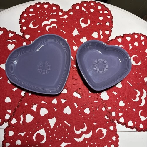 Fiestaware Lavender Heart Plate & Bowl Set LIMITED - BRAND NEW
