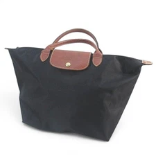 Longchamp Pliage Tote Bag Black Ladies Handbag Used