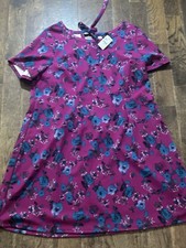 Lane Bryant Shirt Dress Plus Sz 18/20 Purple Floral Stretch Knee Length NWT