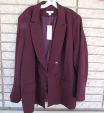 liz Claiborne Woman's Blazer Jacket -Burgundy - Lined - Plus Size 4X -new w tag
