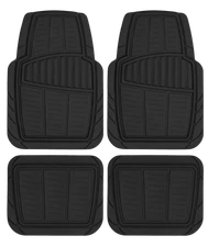 Auto Drive 4PC PREMIUM RUBBER CAR MAT TOLL BLACK- Universal Fit for Cars